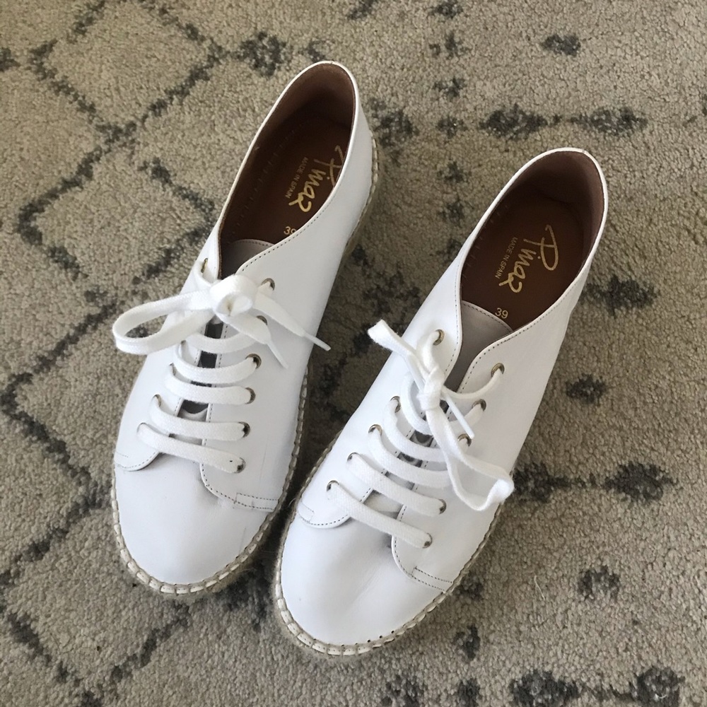 White Leather espadrilles